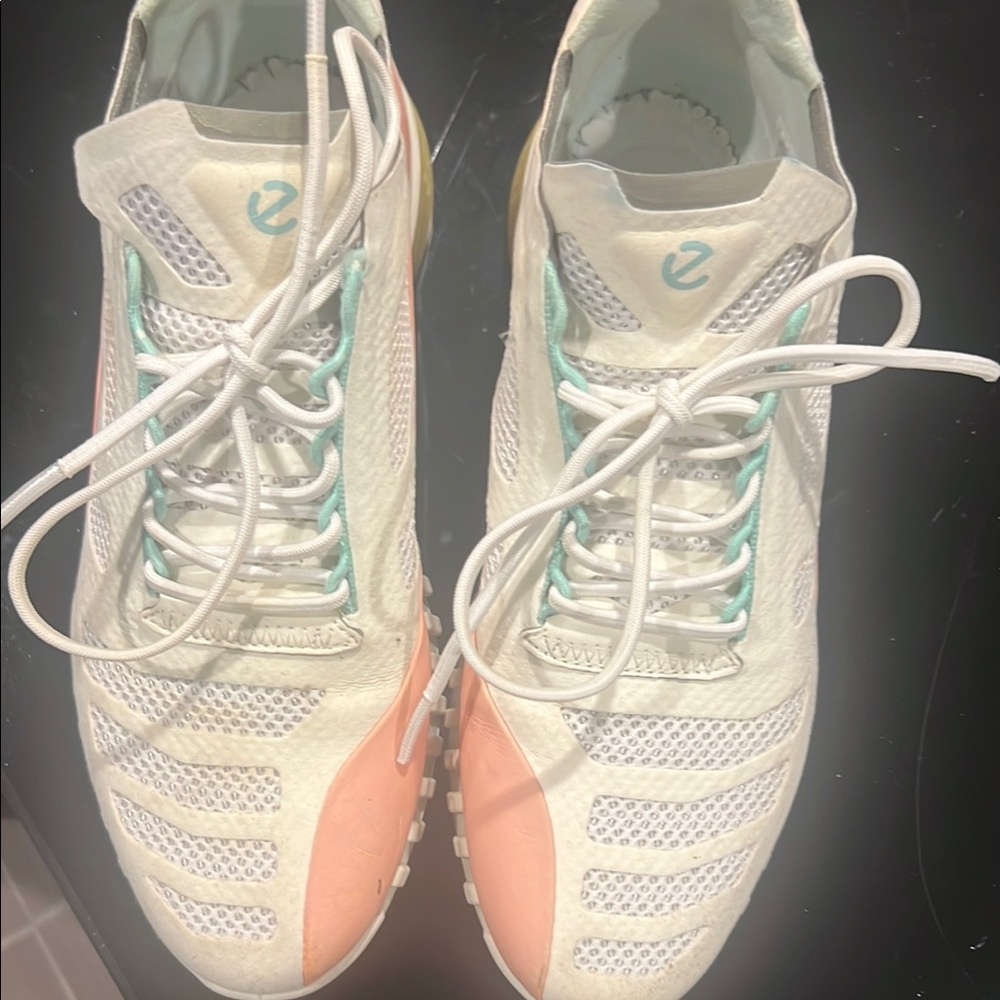 Women's White and Pink Ecco Shoes